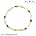 74857 xuping wholesale jewelry new design 14k gold plated cubic zirconia diamond bracelet for women